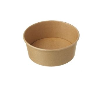 Caserole kraft rotunde 750CC, cu capac transparent, 50 buc/set