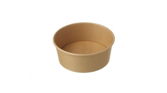 Caserole kraft rotunde 750CC, cu capac transparent, 50 buc/set